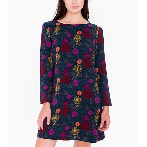 American Apparel Floral Shift Dress Size Small - Picture 7 of 7
